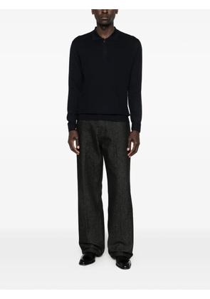 Corneliani zip knitted polo shirt - Blue