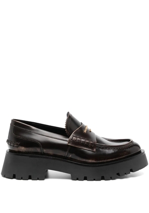 Alexander Wang Carter 45mm mid-heel leather loafers - Brown