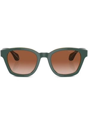 Giorgio Armani logo-print oversize-frame sunglasses - Green