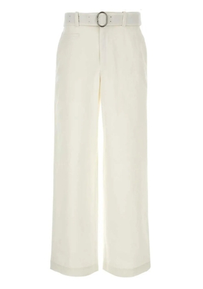 Jil Sander belted-waist wide-leg trousers - White