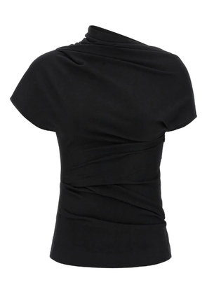 ENTIRE STUDIOS Flap draped short-sleeve top - Black