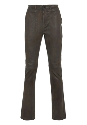 Frei-Mut Merci leather straight-leg trousers - Brown