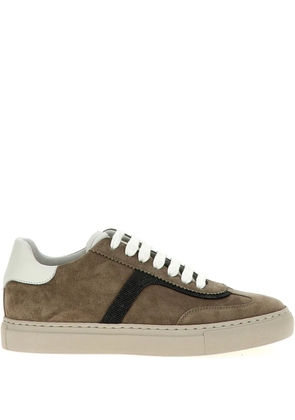 Brunello Cucinelli Monili-embellished sneakers - Brown