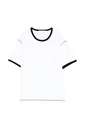 Aya Muse waffle trim T-shirt - White