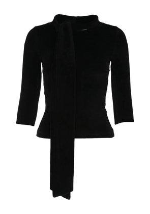 Balenciaga scarf-detail velvet top - Black