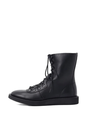 Yohji Yamamoto lace-up leather boots - Black