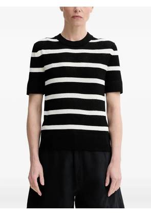 Filippa K striped-pattern short-sleeve T-shirt - Black