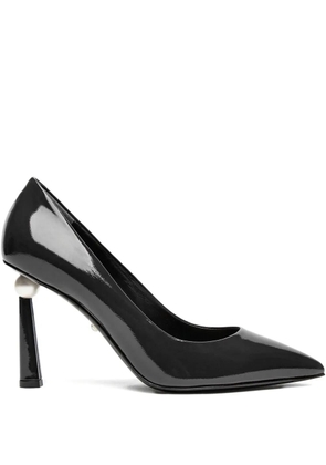 Alevì 95mm patent leather pearl-embellished pumps - Black