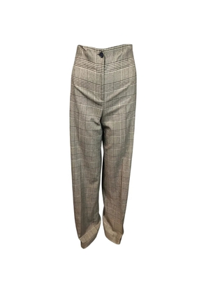 D.Exterior checked trousers - Brown