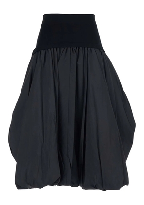 Simkhai elastic waist draped midi skirt - Black