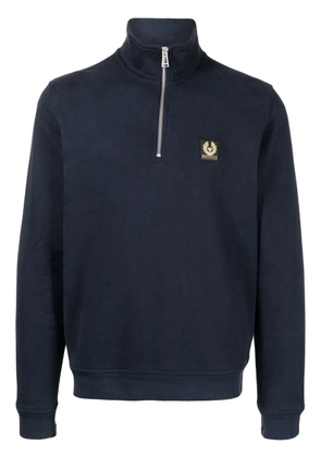 Belstaff logo-patch short-zip sweatshirt - Blue