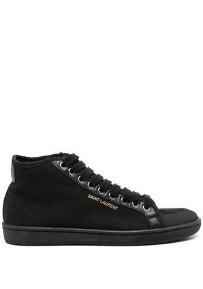 Saint Laurent logo-stamp sneakers - Black