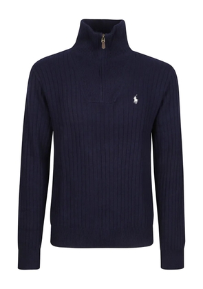 Polo Ralph Lauren ribbed zip-neck sweaters - Blue