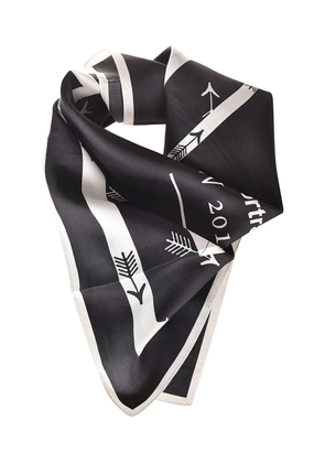 Self-Portrait logo-detail scarf - Black