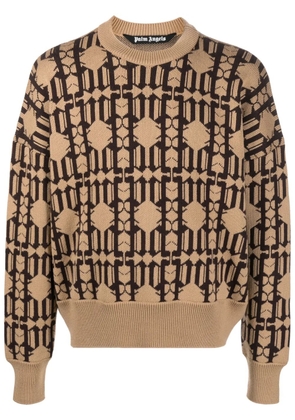Palm Angels monogram-jacquard jumper - Neutrals