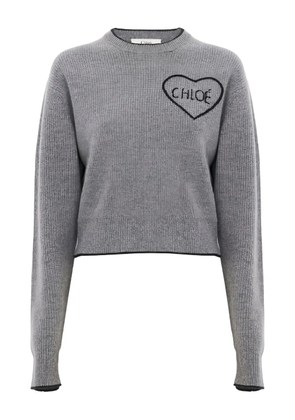 Chloé heart-appliqué sweater - Grey
