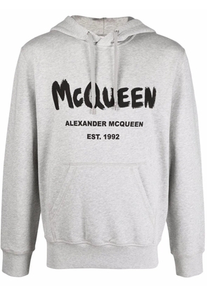 Alexander McQueen logo-print hoodie - Grey