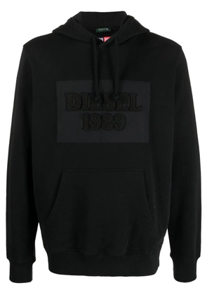 Diesel logo-patch hoodie - Black
