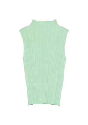 Pleats Please Issey Miyake high neck pleated vest - Green
