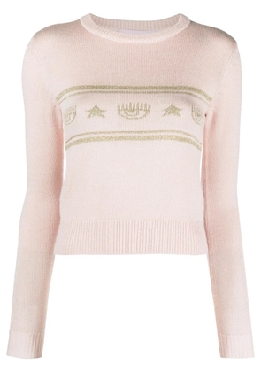 Chiara Ferragni Eyestar intarsia-knit sweater - Pink