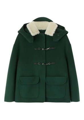 Ermanno Scervino shearling-collar hooded coat - Green