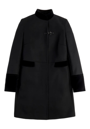 Fay velvet-trimmed tailored coat - Black