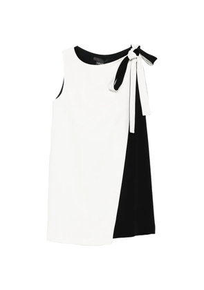 Max Mara Ampezzo bow colourblock mini dress - White