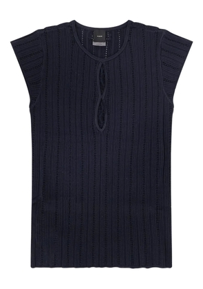 PINKO crew-neck sleeveless cutout-detail sweater - Blue
