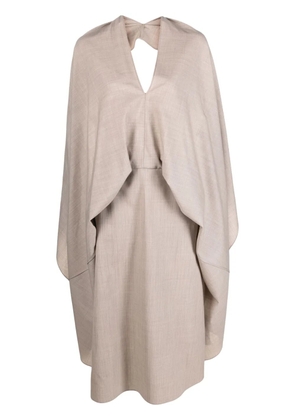 FENDI cut-out draped wool dress - Neutrals