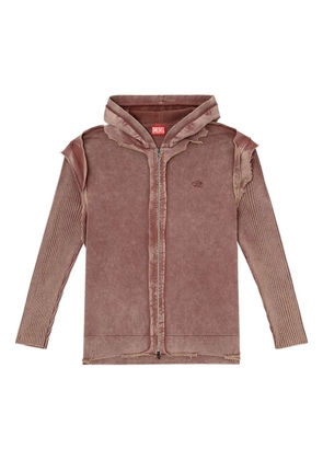 Diesel K-Pelto frayed zip-up hoodie - Red