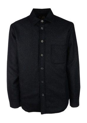4FF herringbone-pattern button-down shirt - Black