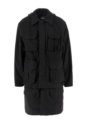 We11done hooded raincoat - Black