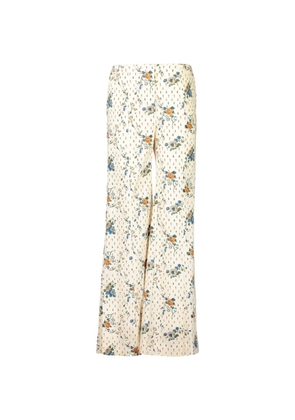 Borgo De Nor floral twill trousers - Neutrals