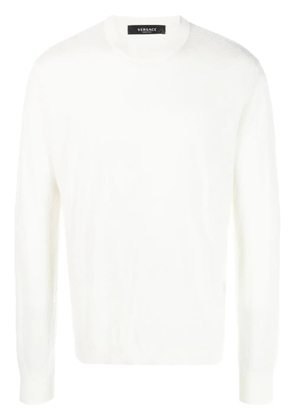Versace La Greca cotton-silk jumper - Neutrals