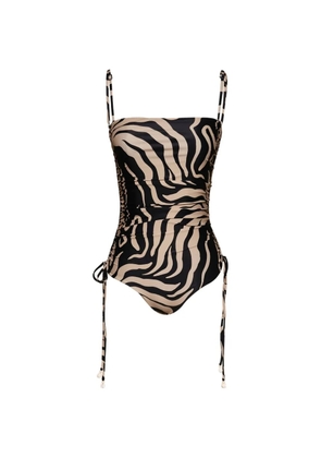 Johanna Ortiz Tarangire zebra-pattern one piece - Black