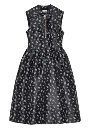 GANNI floral-print dress - Black
