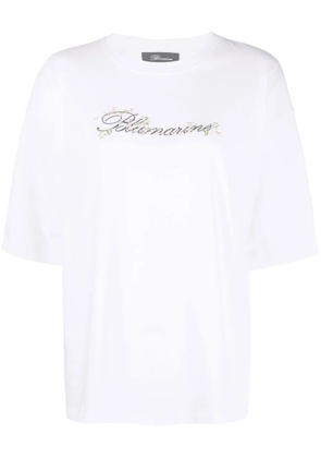 Blumarine embroidered-logo detail T-shirt - White