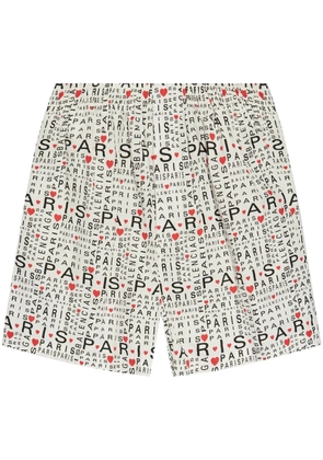 Balenciaga paris-print shorts - White