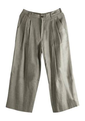 Ziggy Chen linen wide-leg trousers - Grey