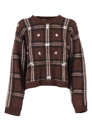 ERMANNO FIRENZE embellished jacquard sweater - Brown