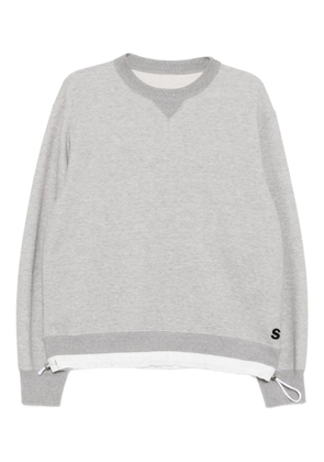 sacai logo-patched sweatshirt - Grey