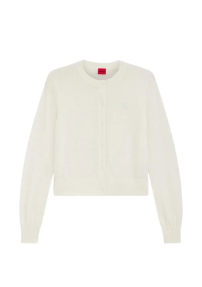 HUGO button-fastening logo-detail cadigan - Neutrals