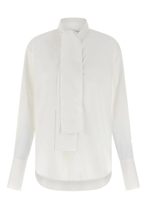 Nude lavallière-collar blouse - White