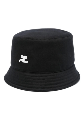 Courrèges Signature logo-appliqué bucket hat - Black