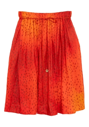 SAMUEL GUÌ YANG graphic-print skirt - Red