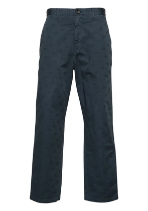 PS Paul Smith monogram-jacquard straight trousers - Blue