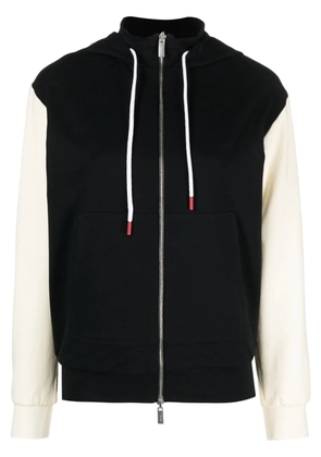 Kiton drawstring stretch-cotton hoodie - Black