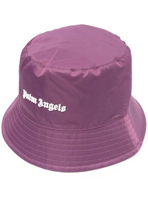 Palm Angels logo-plaque bucket hat - Purple