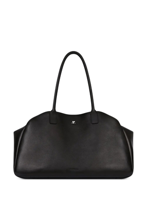 Courrèges maxi Strip leather tote bag - Black