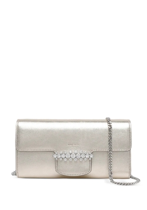 Jimmy Choo crystal-embellished chain wallet - Gold
